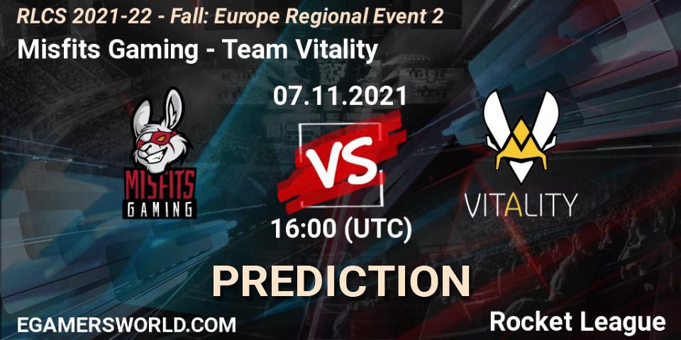 Prognoza Misfits Gaming - Team Vitality. 07.11.2021 at 16:00, Rocket League, RLCS 2021-22 - Fall: Europe Regional Event 2