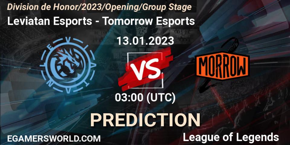 Prognoza Leviatan Esports - Tomorrow Esports. 13.01.2023 at 03:00, LoL, División de Honor Opening 2023 - Group Stage
