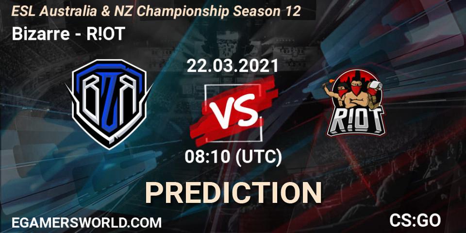 Prognoza Bizarre - R!OT. 22.03.2021 at 08:20, Counter-Strike (CS2), ESL Australia & NZ Championship Season 12