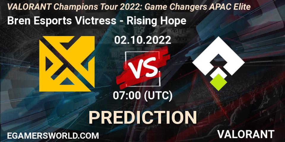 Prognoza Bren Esports Victress - Rising Hope. 02.10.2022 at 08:00, VALORANT, VCT 2022: Game Changers APAC Elite