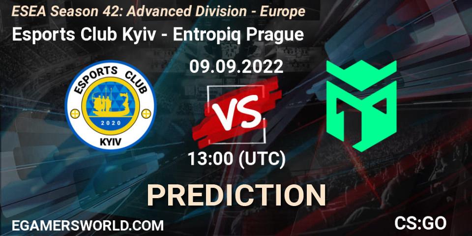 Prognoza Esports Club Kyiv - Entropiq Prague. 09.09.2022 at 13:00, Counter-Strike (CS2), ESEA Season 42: Advanced Division - Europe