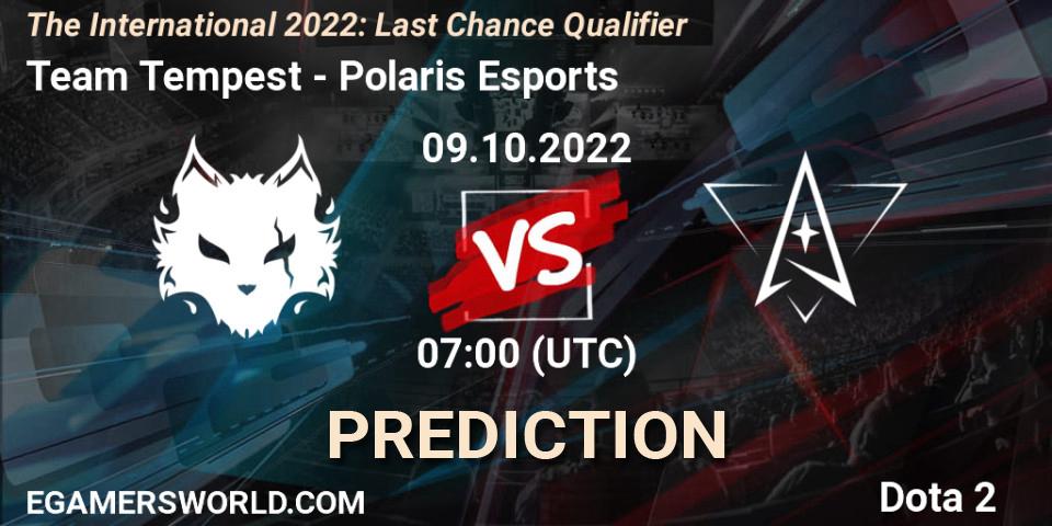Prognoza Team Tempest - Polaris Esports. 09.10.2022 at 07:25, Dota 2, The International 2022: Last Chance Qualifier