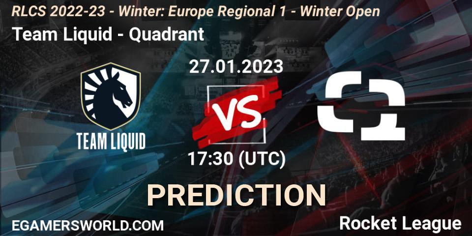 Prognoza Team Liquid - Quadrant. 27.01.2023 at 17:30, Rocket League, RLCS 2022-23 - Winter: Europe Regional 1 - Winter Open