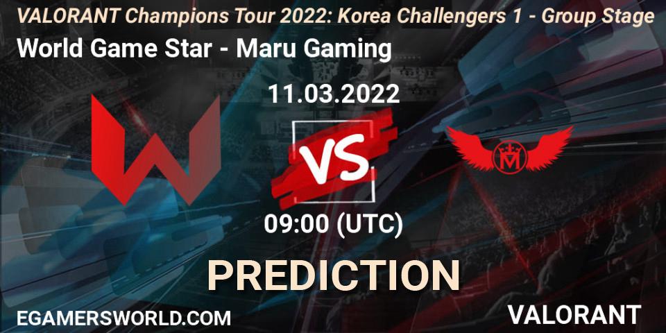 Prognoza World Game Star - Maru Gaming. 11.03.2022 at 11:00, VALORANT, VCT 2022: Korea Challengers 1 - Group Stage