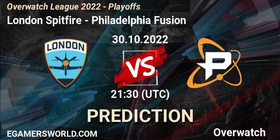 Prognoza London Spitfire - Philadelphia Fusion. 30.10.22, Overwatch, Overwatch League 2022 - Playoffs