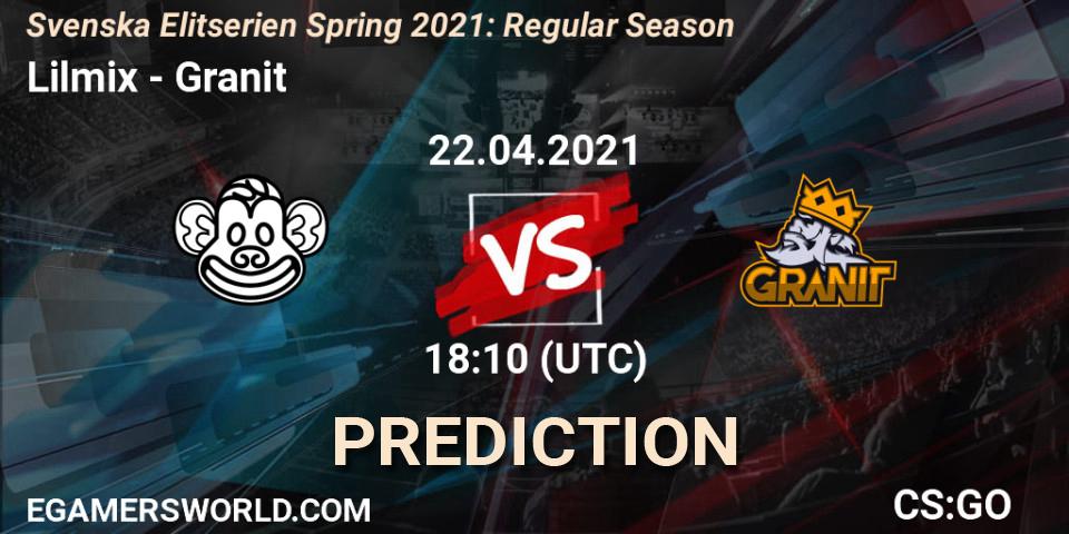 Prognoza Lilmix - Granit. 22.04.2021 at 18:10, Counter-Strike (CS2), Svenska Elitserien Spring 2021: Regular Season