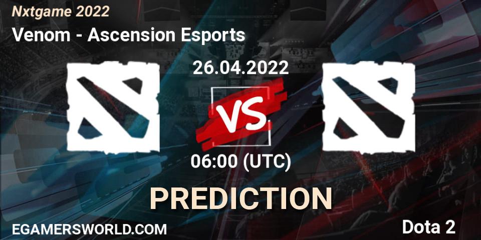 Prognoza Venom - Ascension Esports. 26.04.2022 at 06:00, Dota 2, Nxtgame 2022