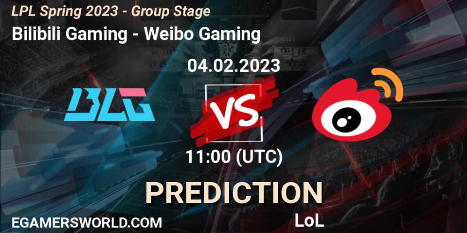 Prognoza Bilibili Gaming - Weibo Gaming. 04.02.2023 at 12:20, LoL, LPL Spring 2023 - Group Stage