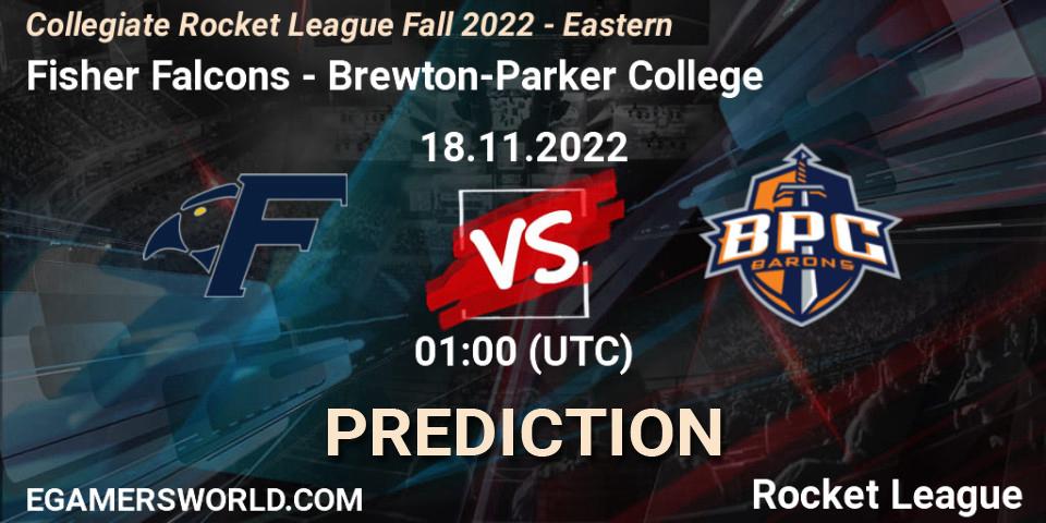 Prognoza Fisher Falcons - Brewton-Parker College. 18.11.2022 at 01:00, Rocket League, Collegiate Rocket League Fall 2022 - Eastern