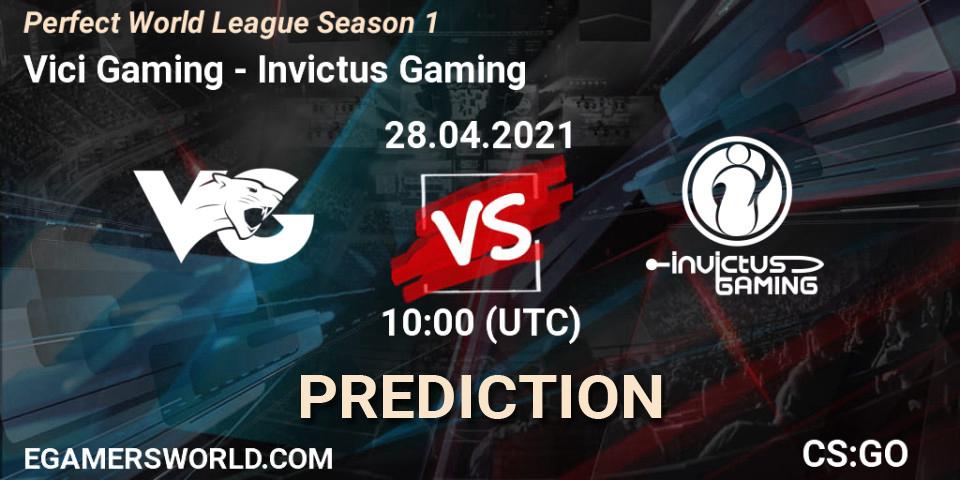 Prognoza Vici Gaming - Invictus Gaming. 28.04.2021 at 11:00, Counter-Strike (CS2), Perfect World League Season 1