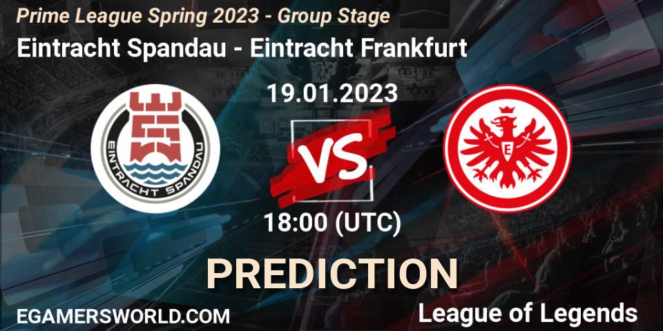 Prognoza Eintracht Spandau - Eintracht Frankfurt. 19.01.2023 at 19:00, LoL, Prime League Spring 2023 - Group Stage