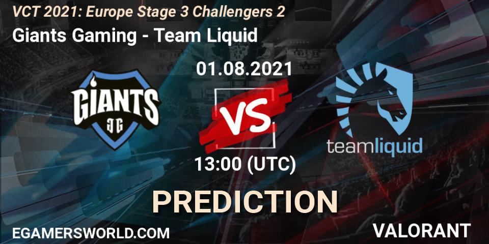 Prognoza Giants Gaming - Team Liquid. 01.08.21, VALORANT, VCT 2021: Europe Stage 3 Challengers 2