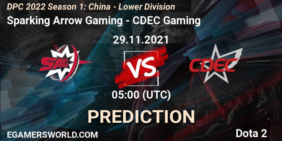 Prognoza Sparking Arrow Gaming - CDEC Gaming. 29.11.2021 at 04:59, Dota 2, DPC 2022 Season 1: China - Lower Division