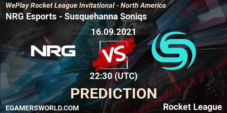 Prognoza NRG Esports - Susquehanna Soniqs. 16.09.2021 at 22:30, Rocket League, WePlay Rocket League Invitational - North America