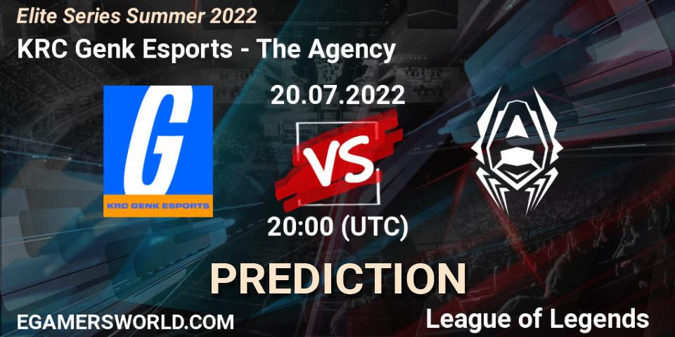 Prognoza KRC Genk Esports - The Agency. 20.07.22, LoL, Elite Series Summer 2022