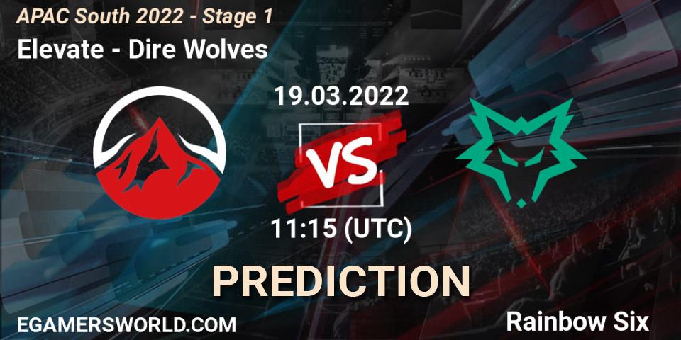 Prognoza Elevate - Dire Wolves. 19.03.2022 at 11:15, Rainbow Six, APAC South 2022 - Stage 1