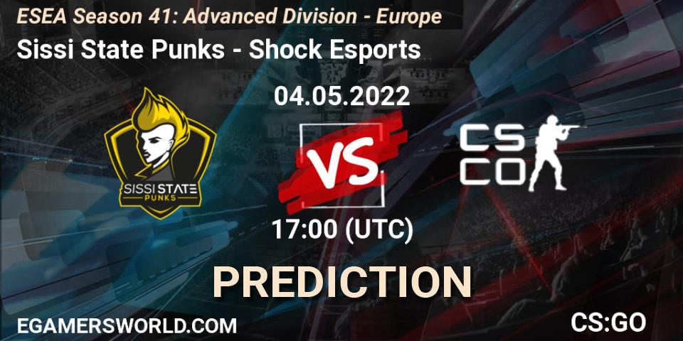 Prognoza Sissi State Punks - Shock Esports. 05.05.2022 at 14:00, Counter-Strike (CS2), ESEA Season 41: Advanced Division - Europe