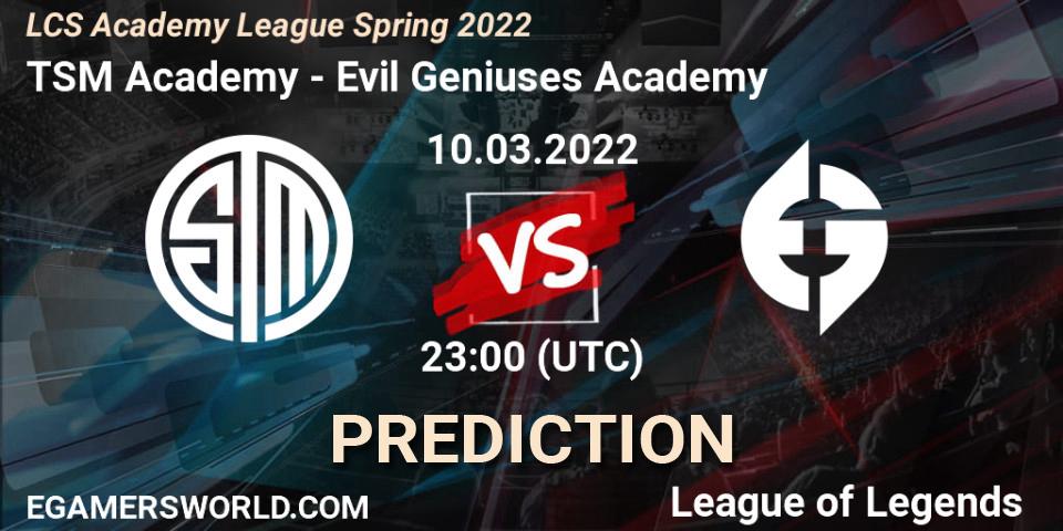 Prognoza TSM Academy - Evil Geniuses Academy. 10.03.2022 at 23:00, LoL, LCS Academy League Spring 2022