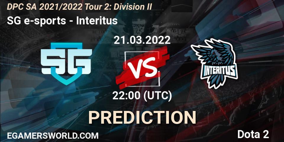 Prognoza SG e-sports - Interitus. 21.03.2022 at 22:00, Dota 2, DPC 2021/2022 Tour 2: SA Division II (Lower)