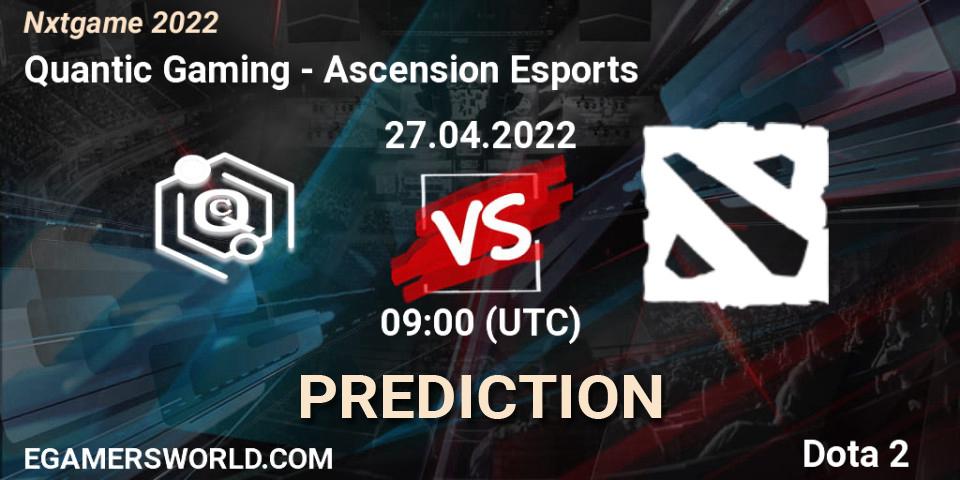 Prognoza Quantic Gaming - Ascension Esports. 27.04.2022 at 09:01, Dota 2, Nxtgame 2022