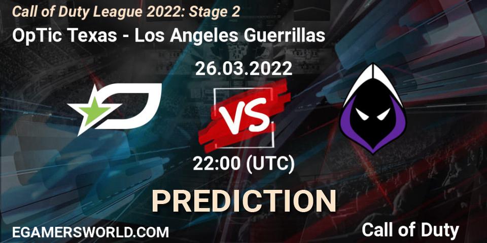 Prognoza OpTic Texas - Los Angeles Guerrillas. 26.03.22, Call of Duty, Call of Duty League 2022: Stage 2