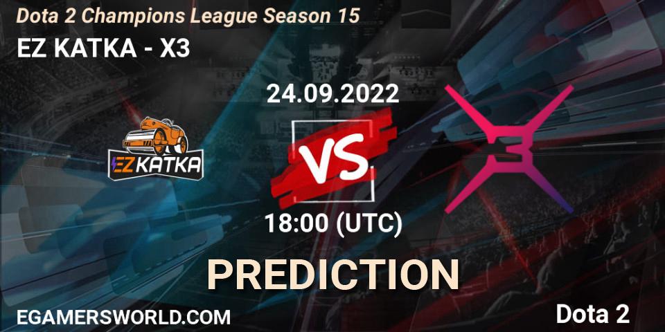 Prognoza EZ KATKA - X3. 24.09.22, Dota 2, Dota 2 Champions League Season 15