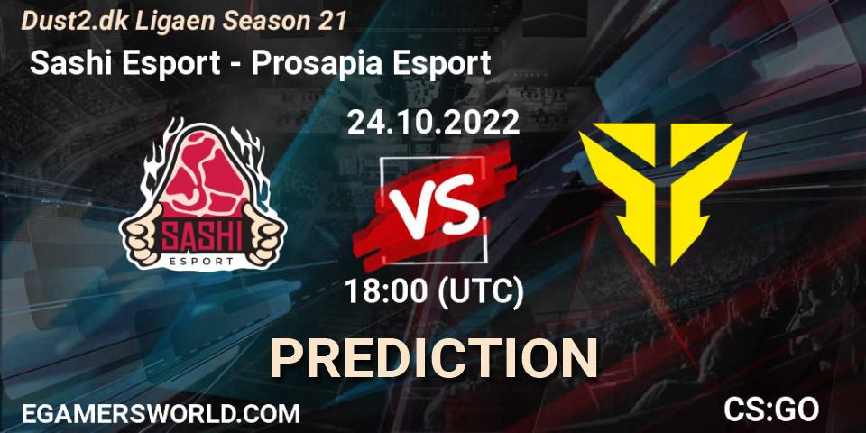 Prognoza Sashi Esport - Prosapia Esport. 24.10.2022 at 19:00, Counter-Strike (CS2), Dust2.dk Ligaen Season 21