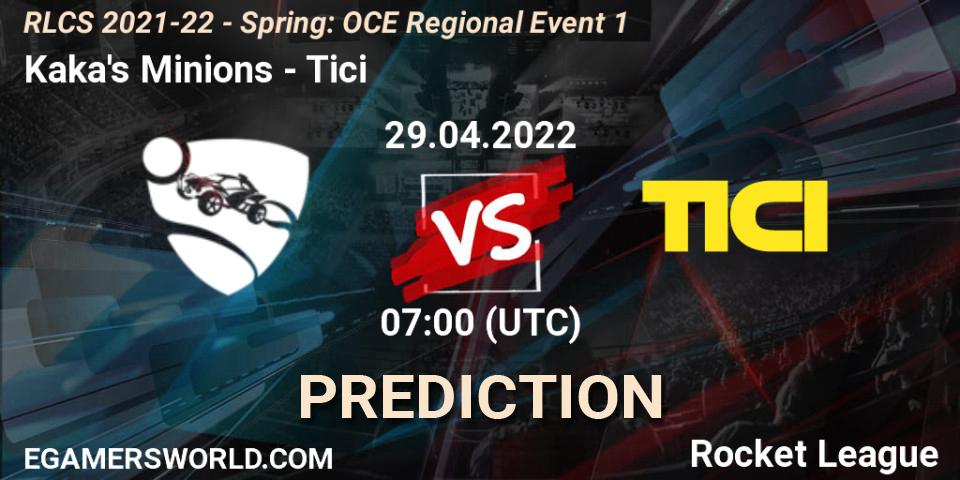 Prognoza Kaka's Minions - Tici. 29.04.2022 at 07:00, Rocket League, RLCS 2021-22 - Spring: OCE Regional Event 1