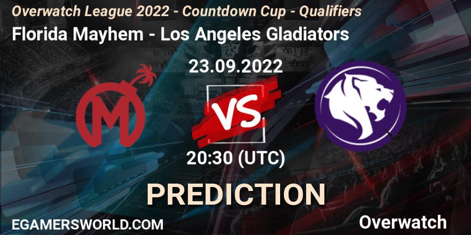 Prognoza Florida Mayhem - Los Angeles Gladiators. 23.09.2022 at 20:30, Overwatch, Overwatch League 2022 - Countdown Cup - Qualifiers