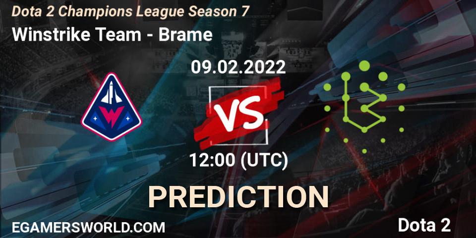 Prognoza Winstrike Team - Brame. 09.02.2022 at 12:40, Dota 2, Dota 2 Champions League 2022 Season 7