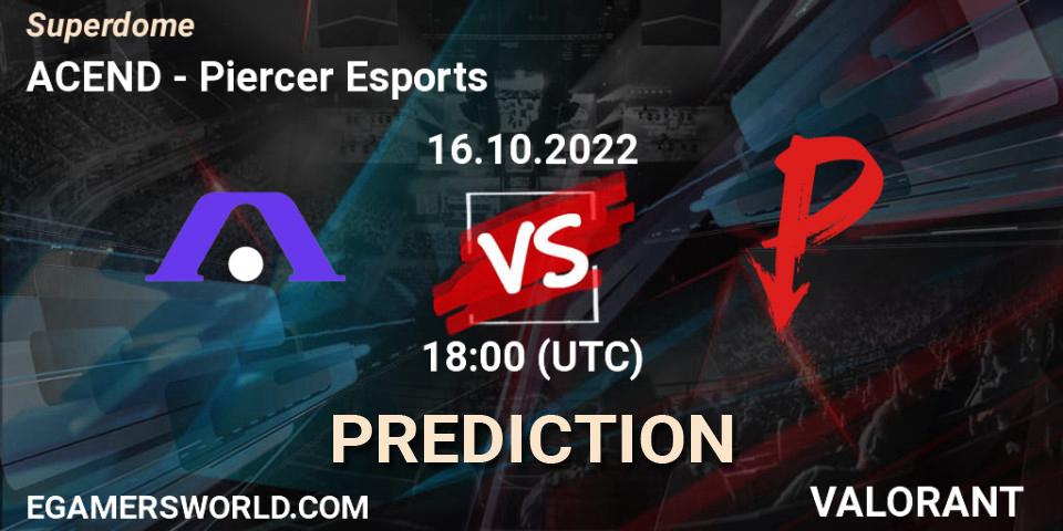 Prognoza ACEND - Piercer Esports. 16.10.2022 at 23:30, VALORANT, Superdome
