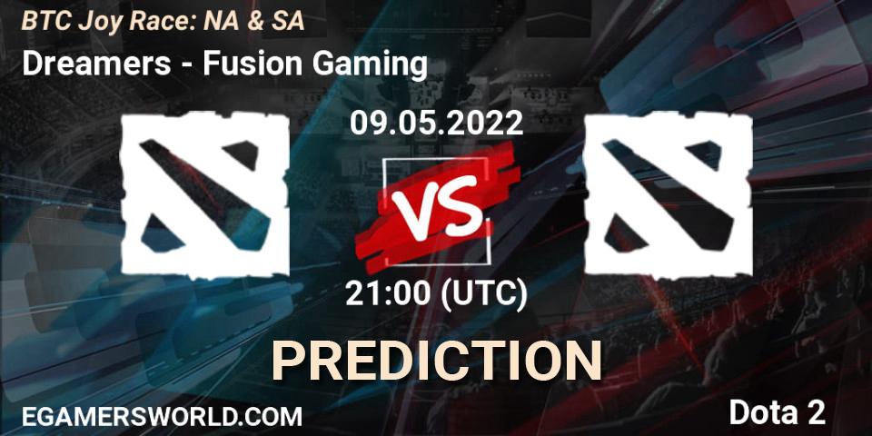 Prognoza Dreamers - Fusion Gaming. 09.05.2022 at 21:20, Dota 2, BTC Joy Race: NA & SA