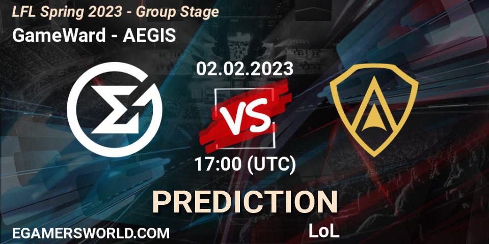 Prognoza GameWard - AEGIS. 02.02.2023 at 17:00, LoL, LFL Spring 2023 - Group Stage