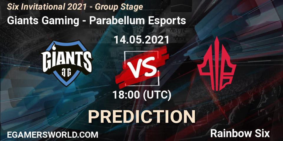 Prognoza Giants Gaming - Parabellum Esports. 14.05.21, Rainbow Six, Six Invitational 2021 - Group Stage