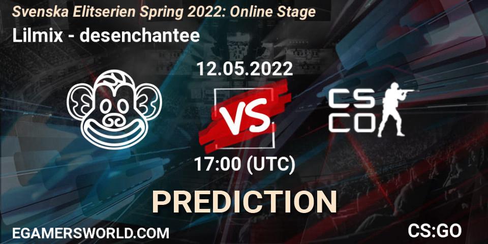 Prognoza Lilmix - desenchantee. 12.05.2022 at 17:00, Counter-Strike (CS2), Svenska Elitserien Spring 2022: Online Stage