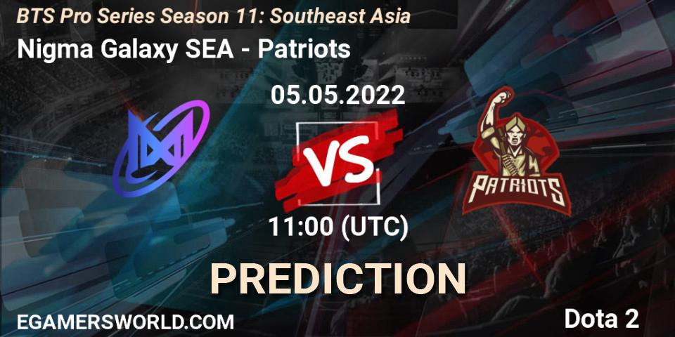 Prognoza Nigma Galaxy SEA - Patriots. 06.05.2022 at 09:00, Dota 2, BTS Pro Series Season 11: Southeast Asia