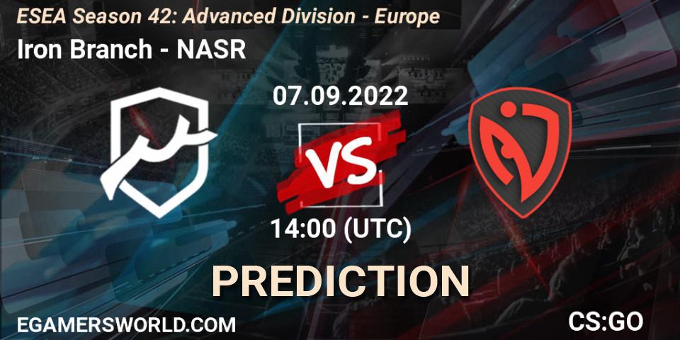 Prognoza Iron Branch - NASR. 07.09.2022 at 14:00, Counter-Strike (CS2), ESEA Season 42: Advanced Division - Europe