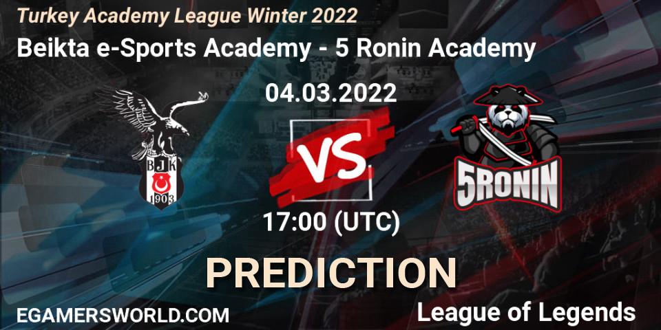 Prognoza Beşiktaş e-Sports Academy - 5 Ronin Academy. 04.03.2022 at 17:00, LoL, Turkey Academy League Winter 2022