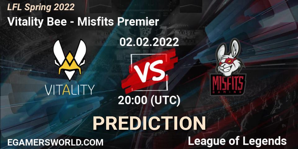 Prognoza Vitality Bee - Misfits Premier. 02.02.2022 at 20:00, LoL, LFL Spring 2022