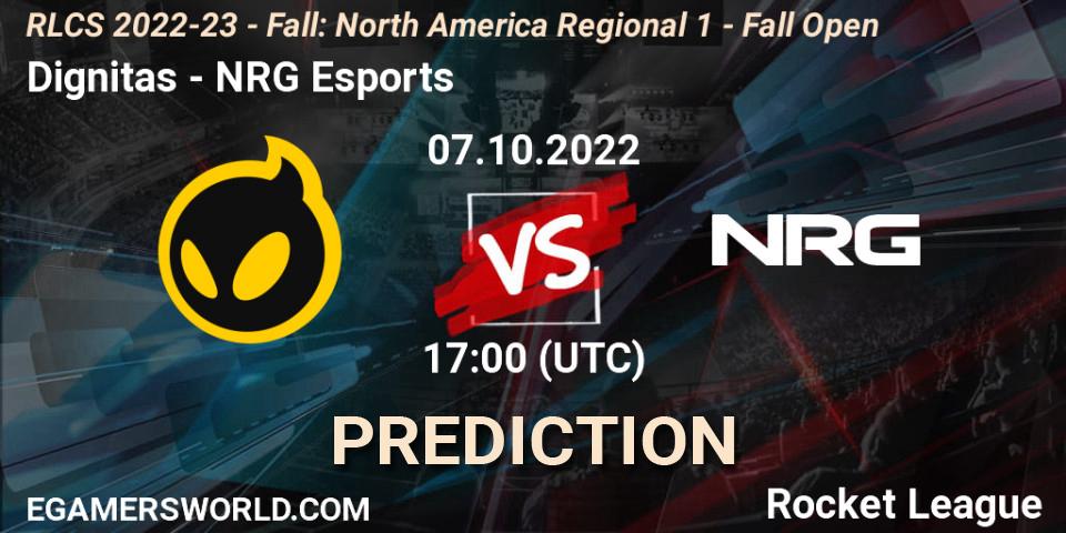 Prognoza Dignitas - NRG Esports. 07.10.2022 at 17:00, Rocket League, RLCS 2022-23 - Fall: North America Regional 1 - Fall Open