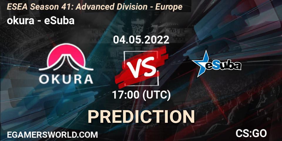 Prognoza okura - eSuba. 04.05.2022 at 17:00, Counter-Strike (CS2), ESEA Season 41: Advanced Division - Europe