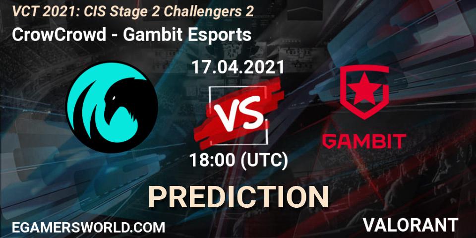 Prognoza CrowCrowd - Gambit Esports. 17.04.2021 at 18:00, VALORANT, VCT 2021: CIS Stage 2 Challengers 2