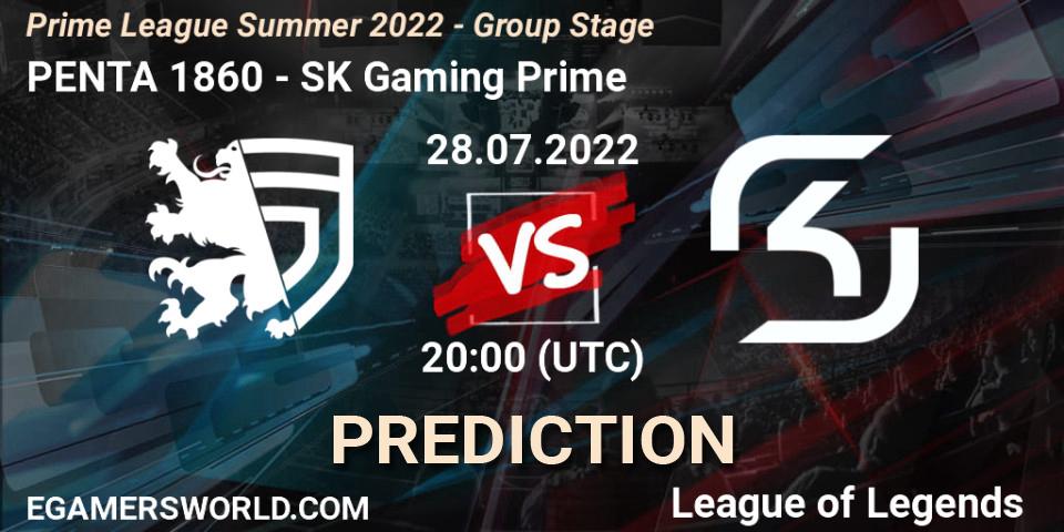 Prognoza PENTA 1860 - SK Gaming Prime. 28.07.2022 at 20:00, LoL, Prime League Summer 2022 - Group Stage