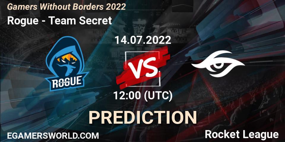 Prognoza Rogue - Team Secret. 14.07.2022 at 12:00, Rocket League, Gamers Without Borders 2022