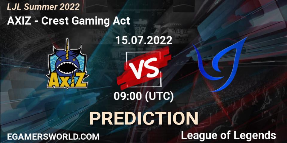 Prognoza AXIZ - Crest Gaming Act. 15.07.2022 at 09:00, LoL, LJL Summer 2022