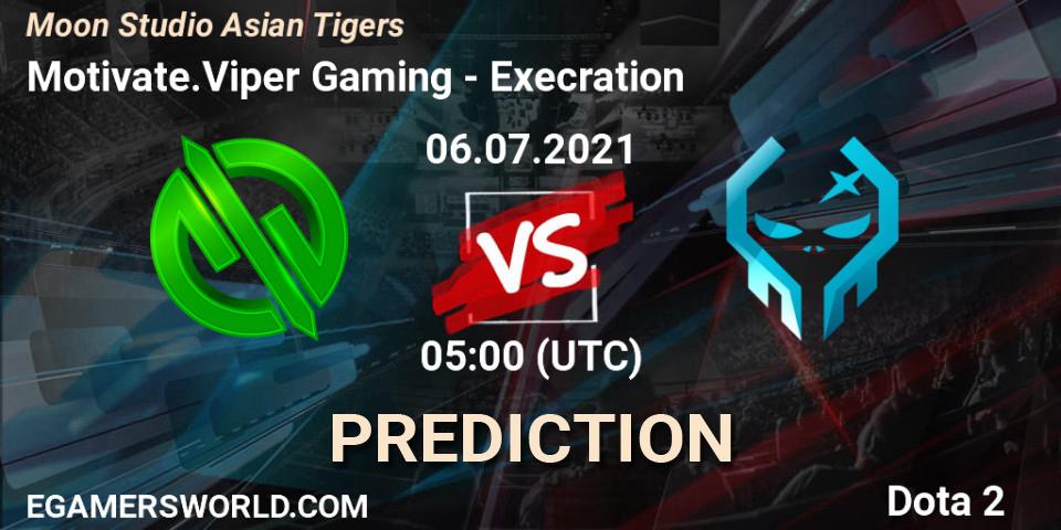 Prognoza Motivate.Viper Gaming - Execration. 06.07.2021 at 05:26, Dota 2, Moon Studio Asian Tigers