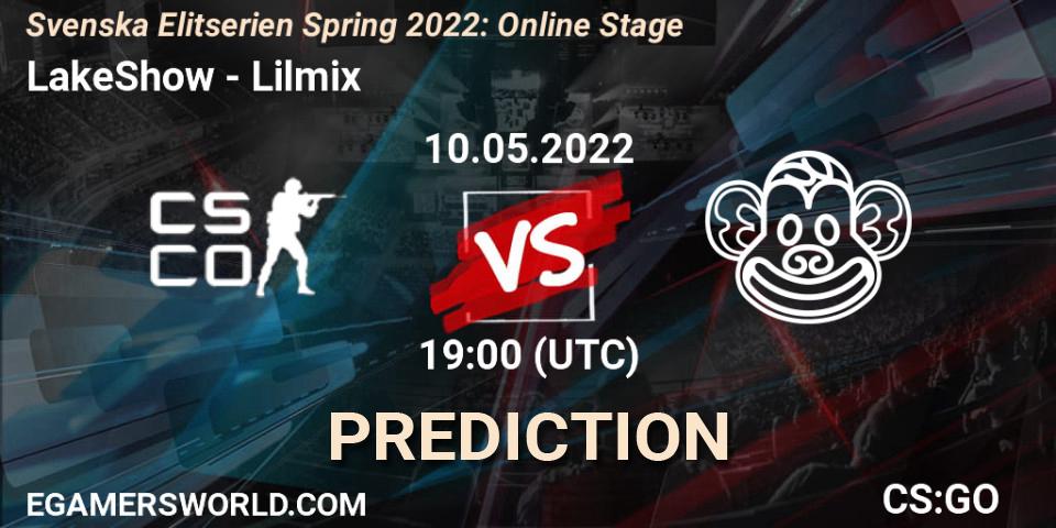 Prognoza LakeShow - Lilmix. 10.05.2022 at 19:00, Counter-Strike (CS2), Svenska Elitserien Spring 2022: Online Stage