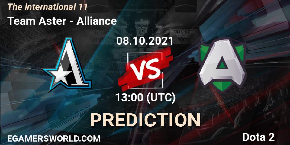 Prognoza Team Aster - Alliance. 08.10.2021 at 14:18, Dota 2, The Internationa 2021