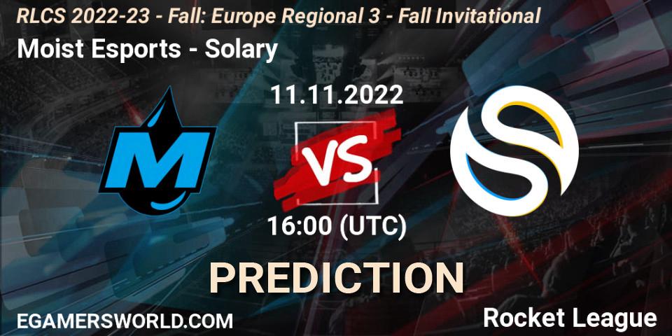 Prognoza Moist Esports - Solary. 11.11.2022 at 16:00, Rocket League, RLCS 2022-23 - Fall: Europe Regional 3 - Fall Invitational