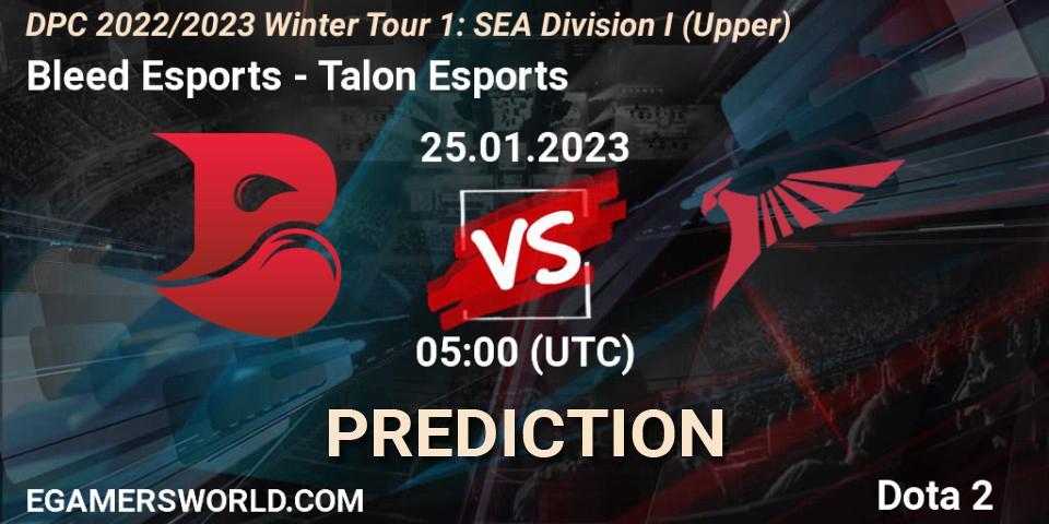 Prognoza Bleed Esports - Talon Esports. 25.01.23, Dota 2, DPC 2022/2023 Winter Tour 1: SEA Division I (Upper)